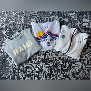 Colorado State University Under Armour Sweatshirt, Full-Zip, Crewneck Bundle